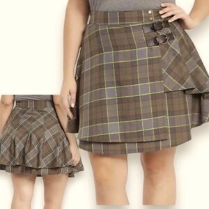 Outlander Fraser Tartan Kilt Wrap Skirt With Buckles Sz 20